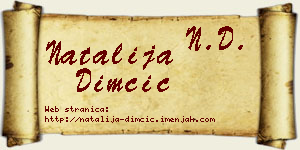 Natalija Dimčić vizit kartica